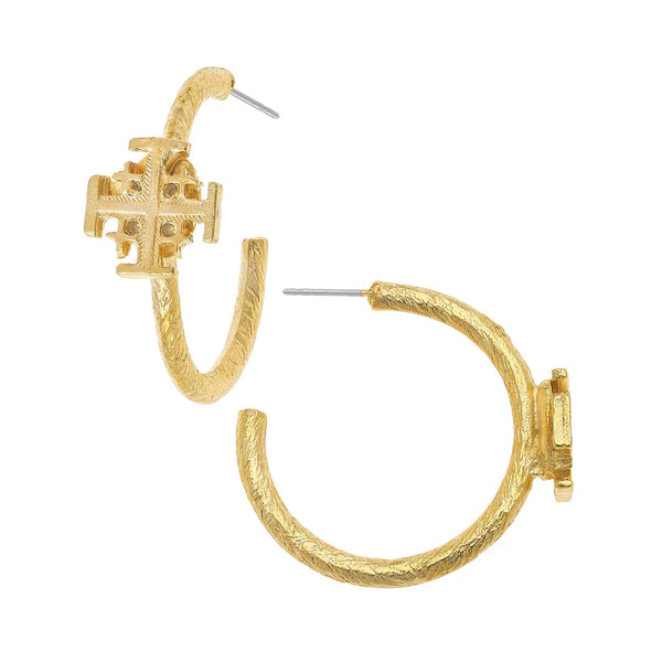 Susan Shaw Jerusalem Cross Hoops