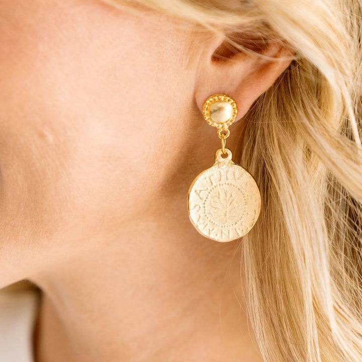 Susan Shaw Greek Coin Earring