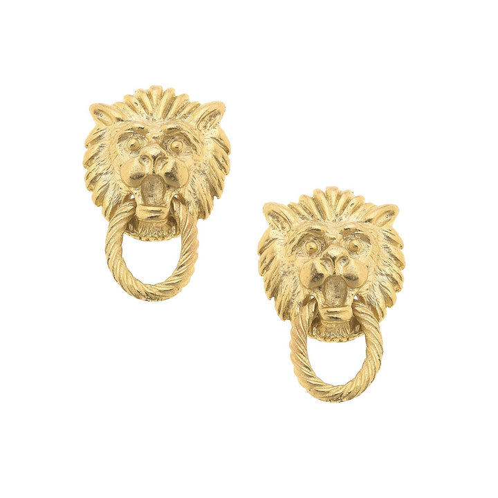 Susan Shaw Lion Knocker Earrings
