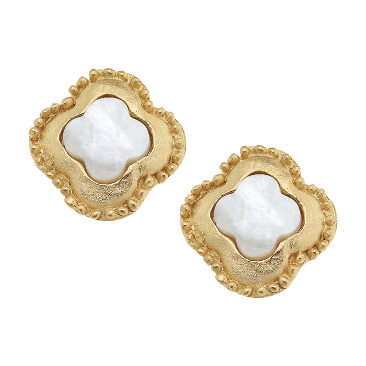 Susan Shaw Camellia Clover Studs