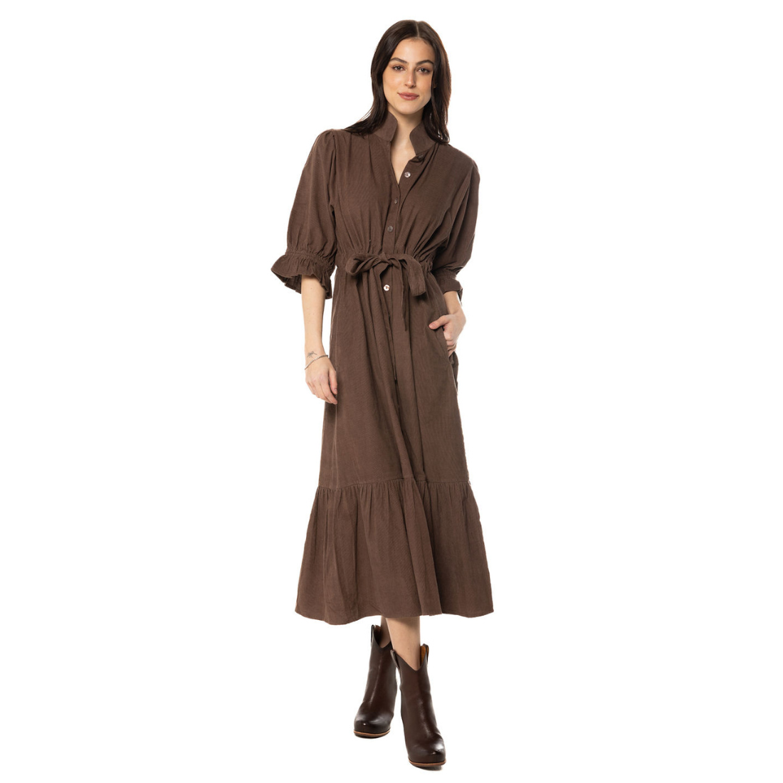 Holly Shae Catherine Dress Chocolate Cord