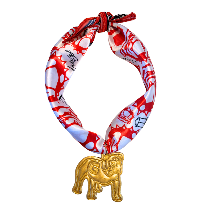Hidden Truth Bulldog Scarf Necklace