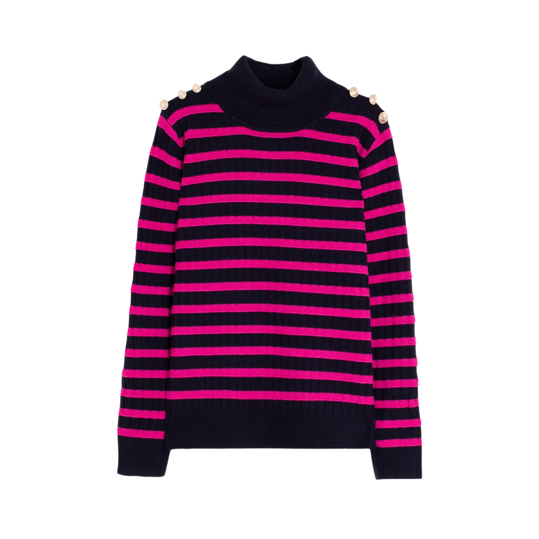 Vilagallo Pink Stripe Turtleneck