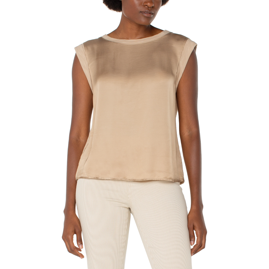 Liverpool Sleeveless Woven Knit Top