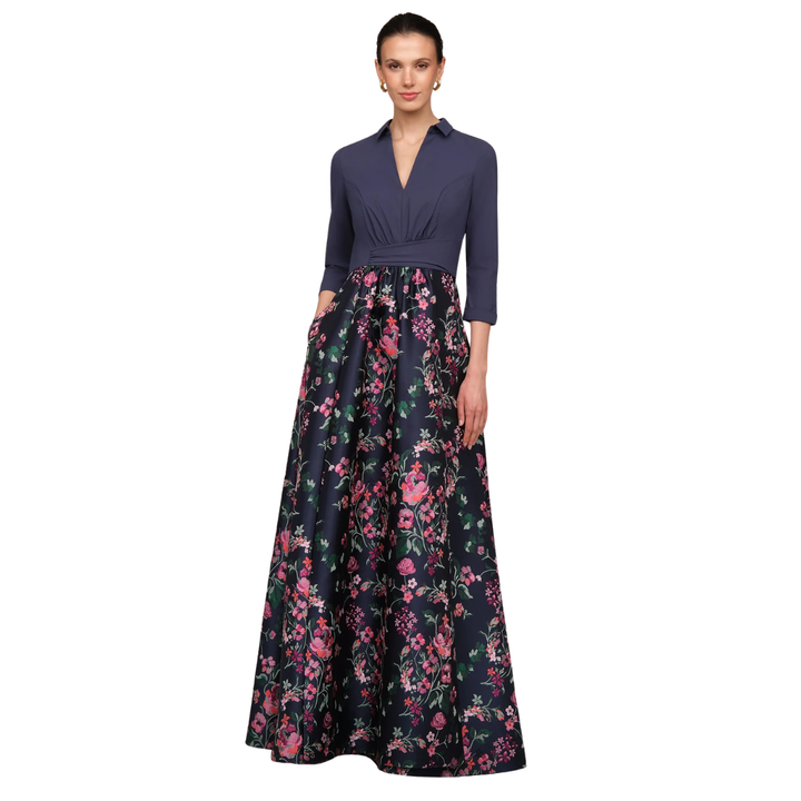 Kay Unger Marceline Gown Ink Blue
