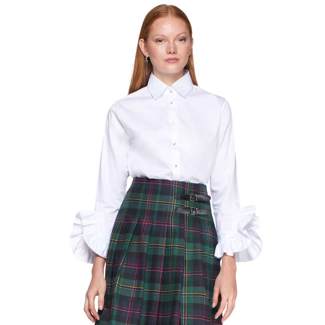 Vilagallo White Ruffle Blouse