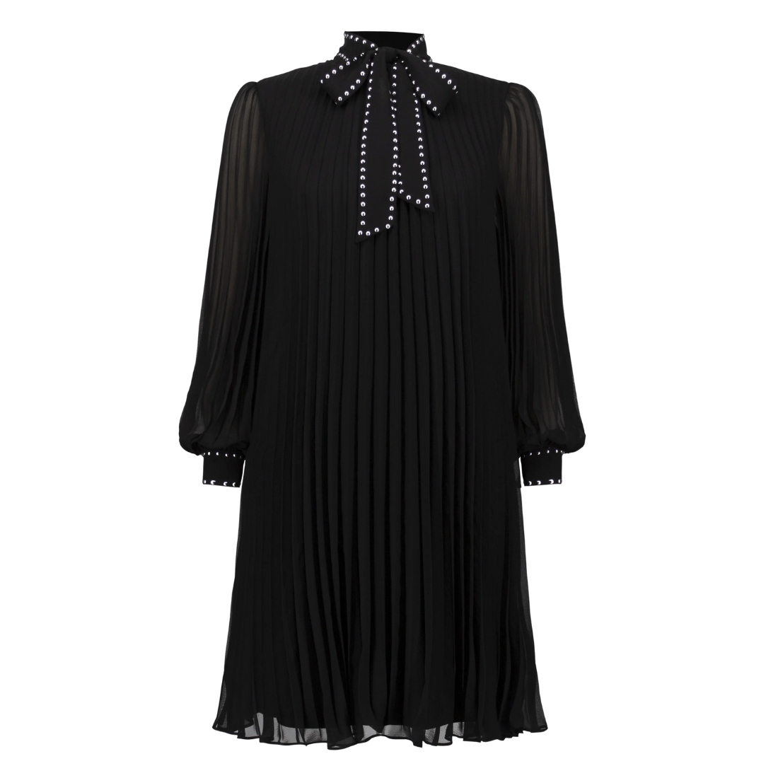 Joseph Ribkoff Pleated Embellished Tie Dress