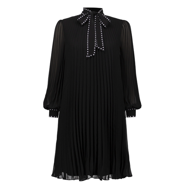 Joseph Ribkoff Pleated Embellished Tie Dress