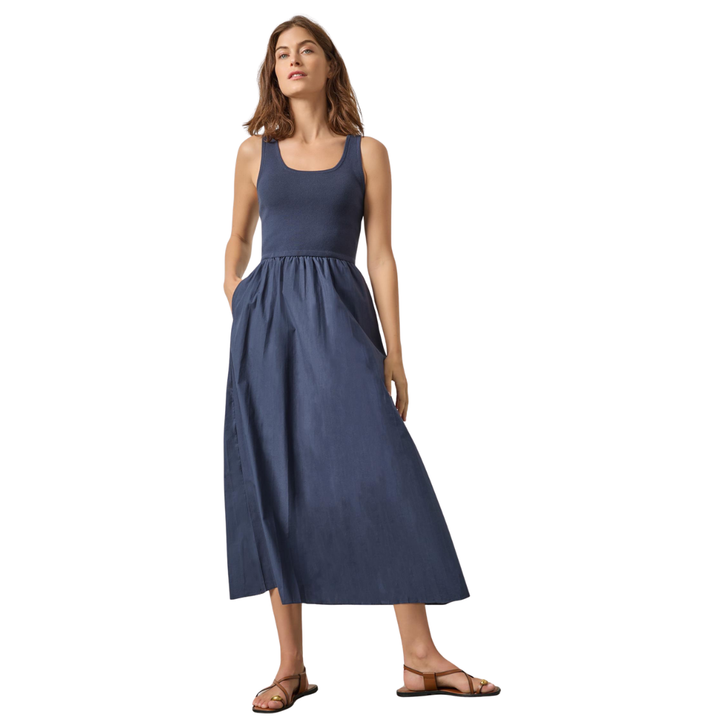 Lilla P Mixed Media Scoop Neck Dress