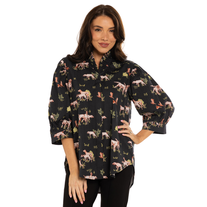 Holly Shae Laura Top Hunt Dog Black