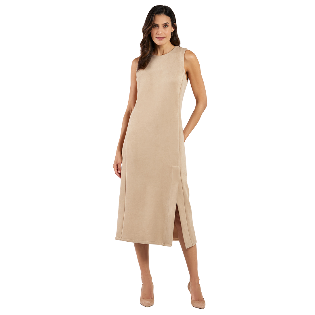 Darcy Dress Faux Suede in Camel| Jude Connally S / Camel