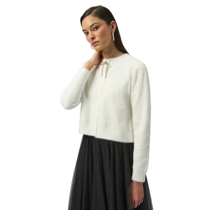 Joseph Ribkoff Rhinestone Bow Cardigan
