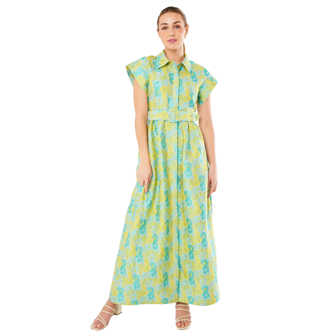 Harper Gown Green Sunflower Jacquard Green / S