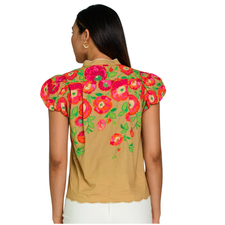 Elizabeth James Emily Top Poppy Patch Iced Coffee