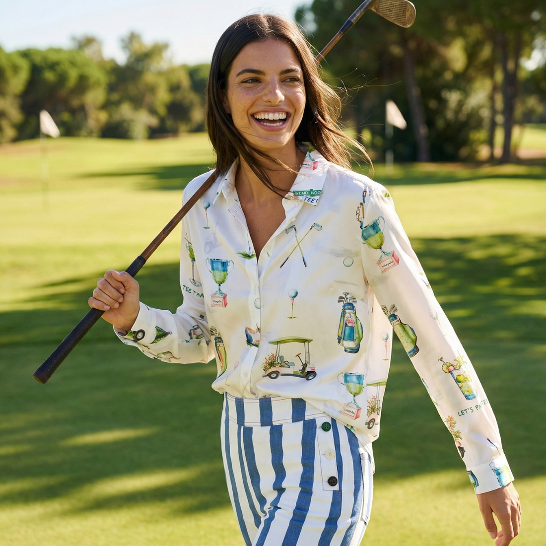 Vilagallo Par Tee Silk Top