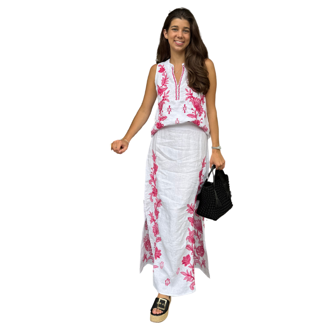 Johnny Was Linen Ruffle Tank Orla