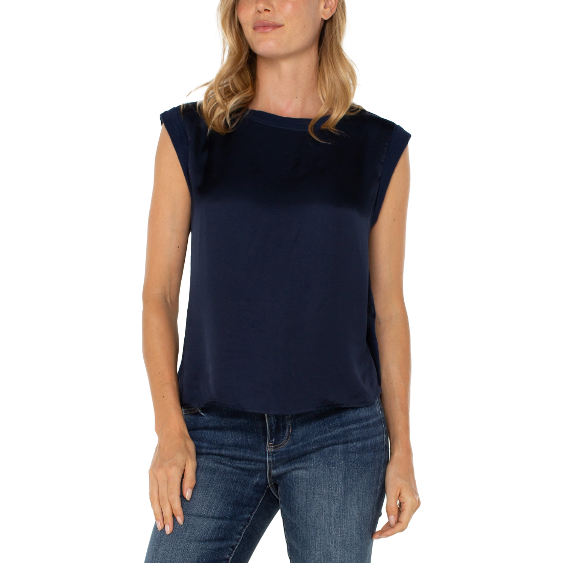 Liverpool Sleeveless Woven Knit Top