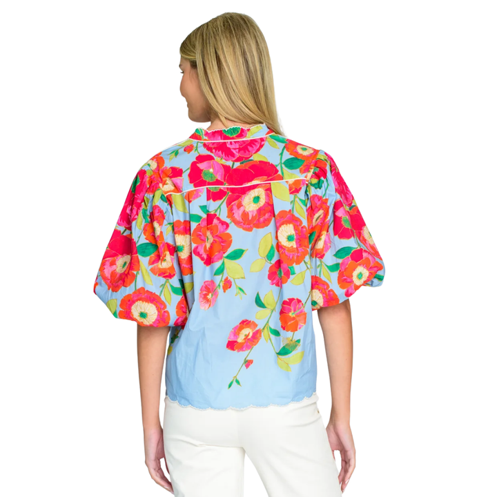 Elizabeth James Edie Top Poppy Patch Blueberry