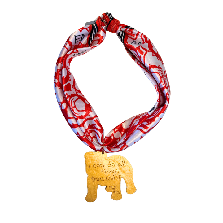 Hidden Truth Bulldog Scarf Necklace