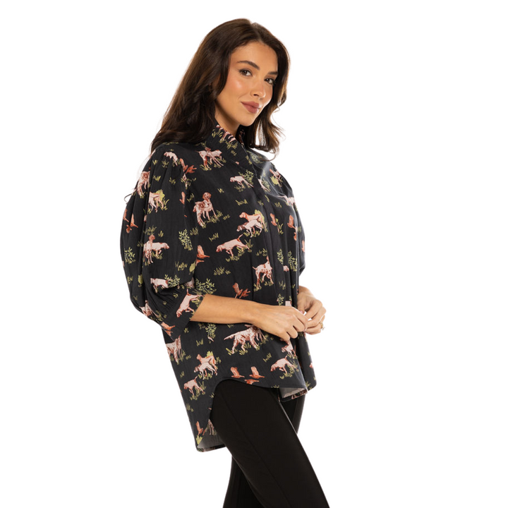 Holly Shae Laura Top Hunt Dog Black