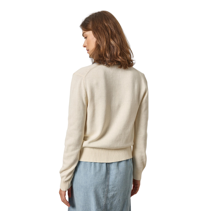 Lilla P Denim Collar Polo Sweater