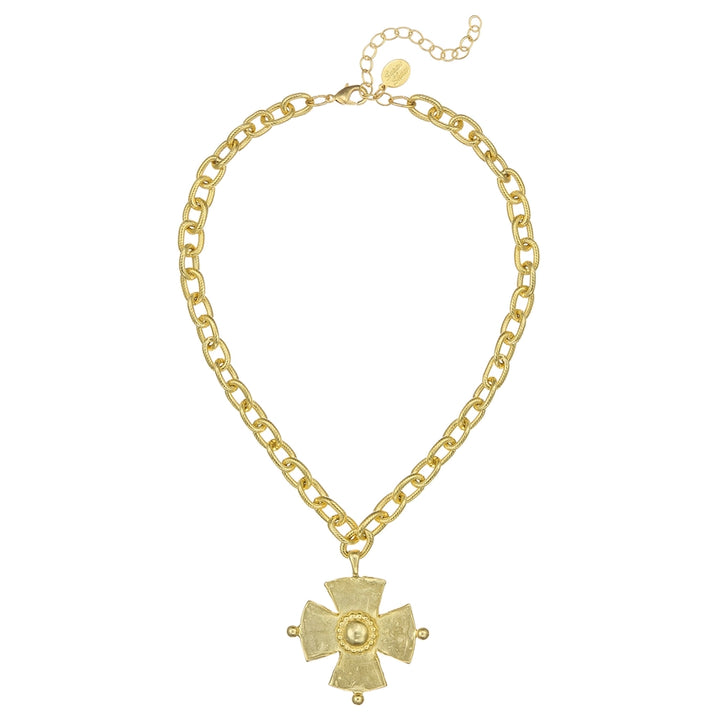 Susan Shaw Gold Cross Chunky Necklace