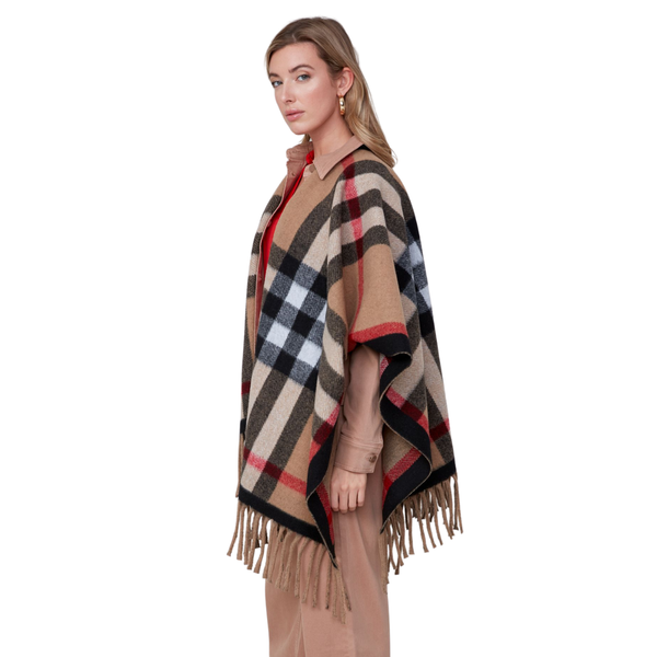Renuar Plaid Poncho