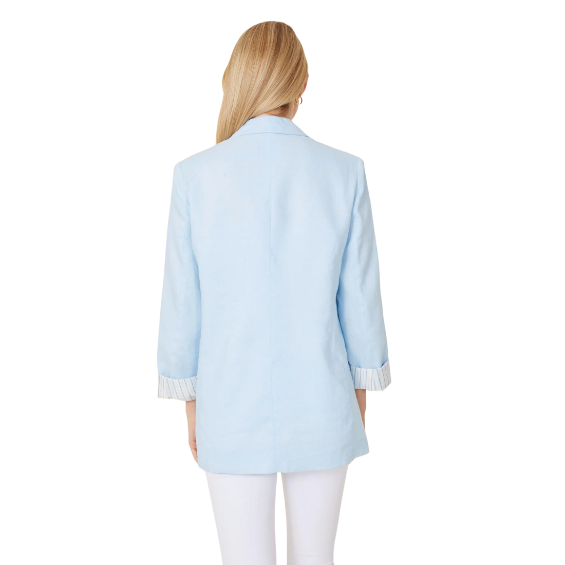 Dolce Cabo Linen Boyfriend Blazer Blue