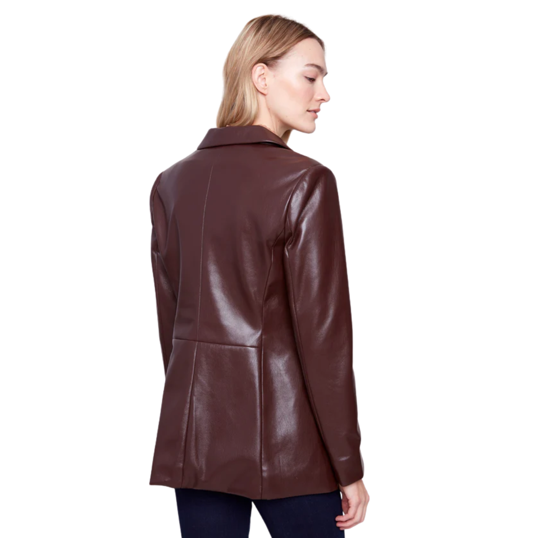 Charlie B Faux Leather Blazer