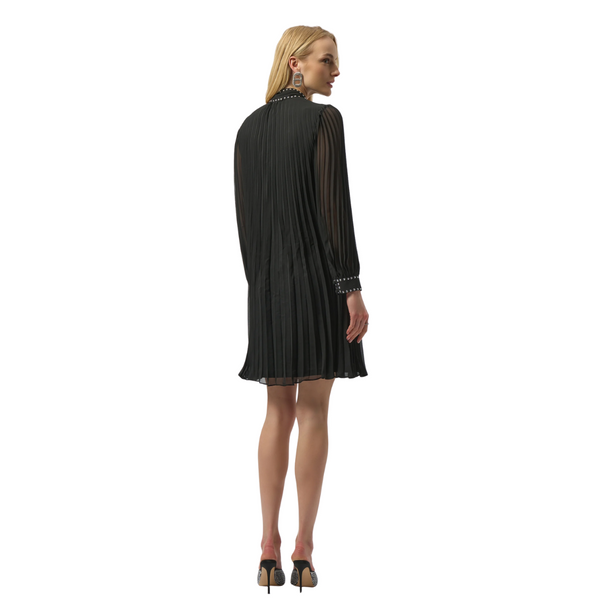 Joseph Ribkoff Pleated Embellished Tie Dress