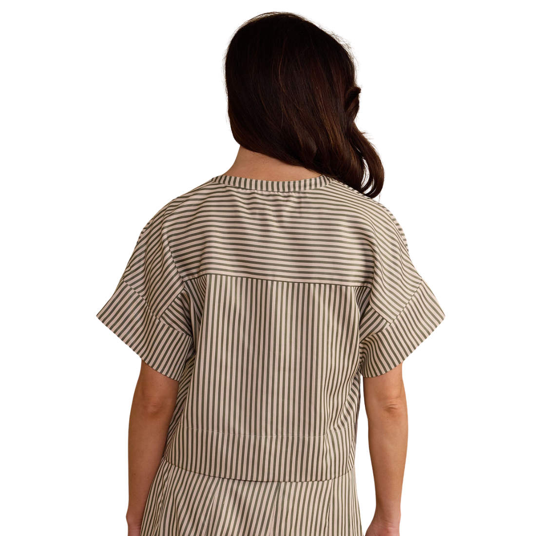 Thomas & Lourdes London Top Olive Stripe