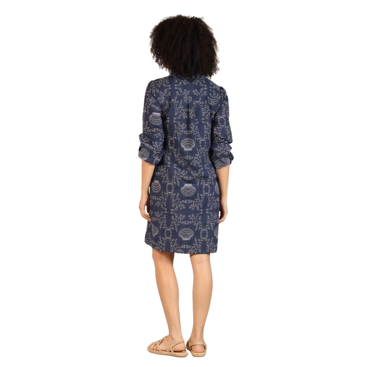 Maude Vivante Alba Dress Navy Embroidered
