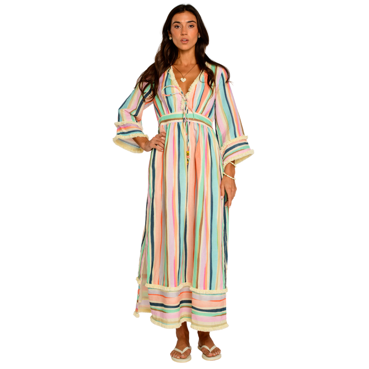 Elizabeth James Astrid Caftan Sherbet Stripe