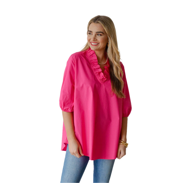 Caryn Lawn Kit Top Hot Pink