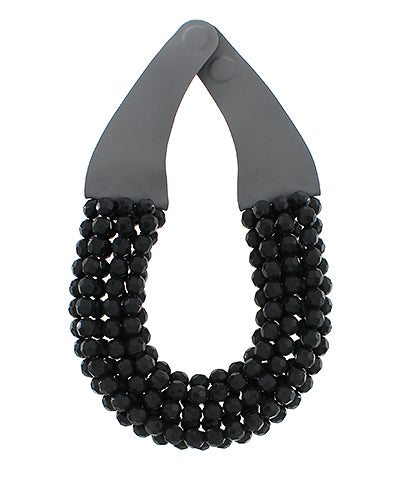 Gemstone Beaded Leather Necklace