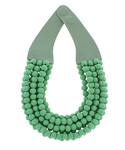 Gemstone Beaded Leather Necklace