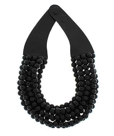 Gemstone Beaded Leather Necklace