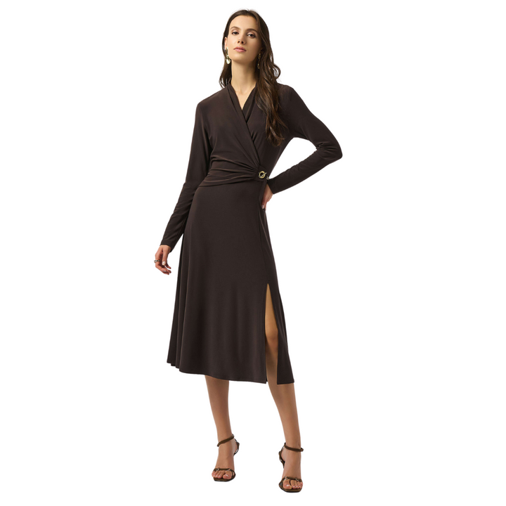 Joseph Ribkoff Silky Knit Fit and Flare Wrap Dress