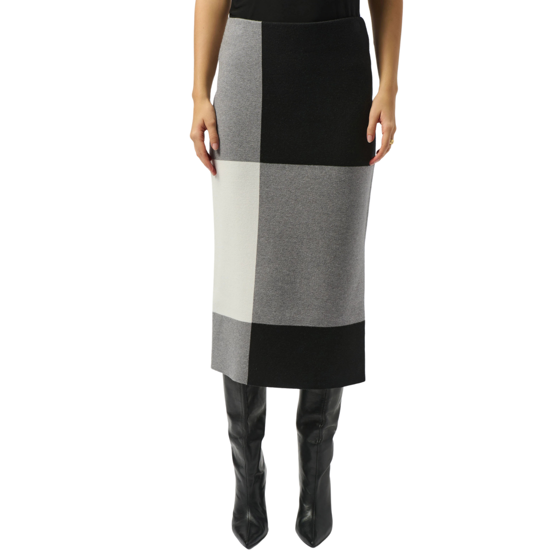 Joseph Ribkoff Jacquard Sweater Color Block Skirt