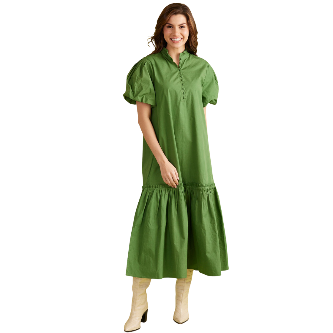 Double A Carly Dress Boxwood