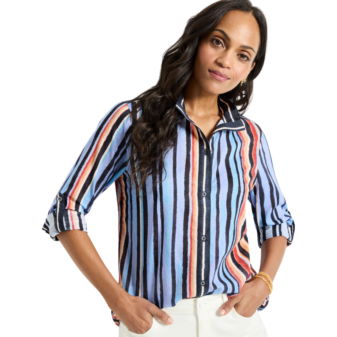 Nic + Zoe Painted Peninsula Cotton Shirt