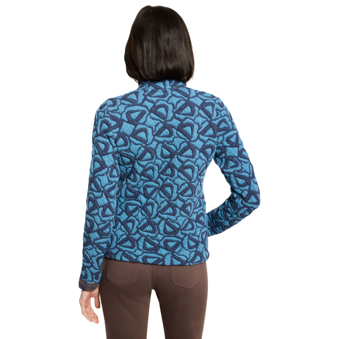 Nic + Zoe Quilted Faux Leather Trim Jacket