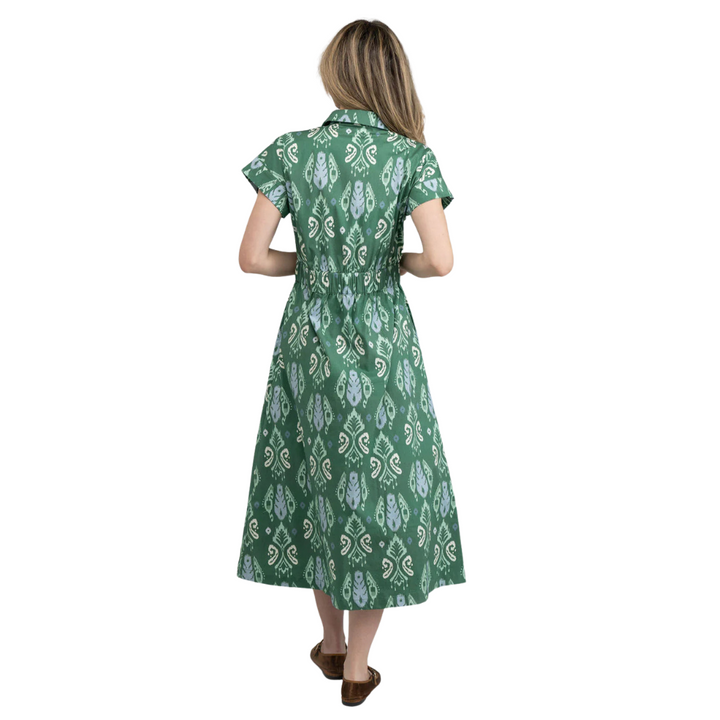 Beau & Ro Lisa Dress Green Ikat