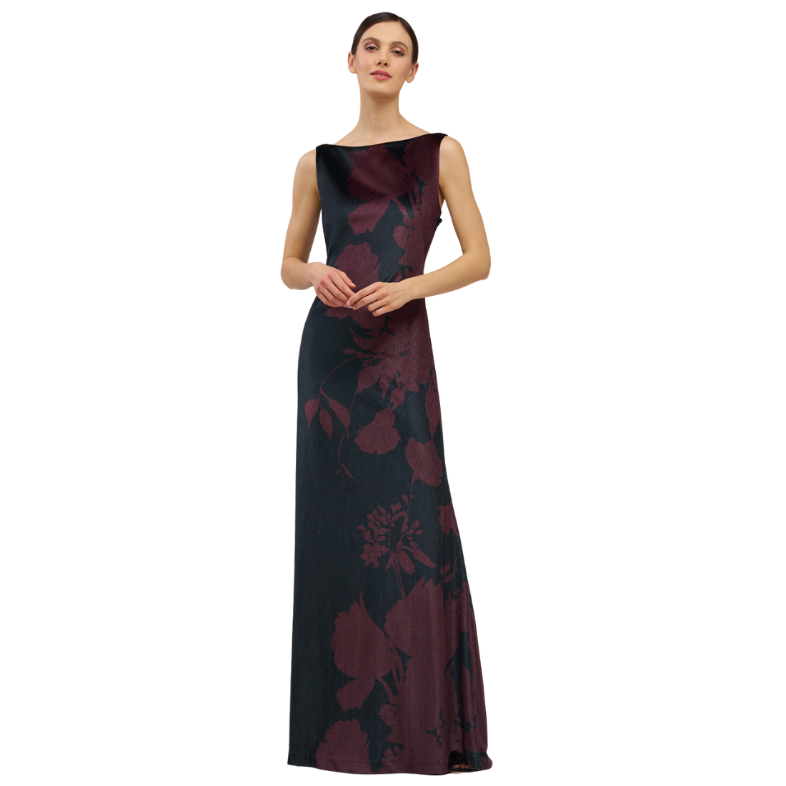 kay unger evening dress Kay Unger Luciana Column Gown in Midnight Blue main image 0