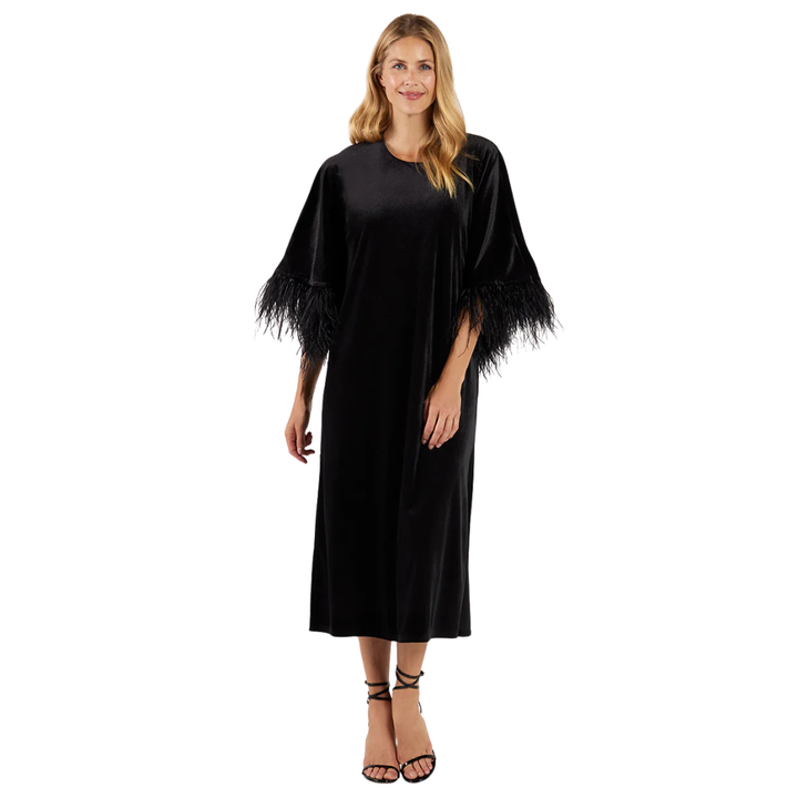 Jude Connally Royce Velvet Feather Dress