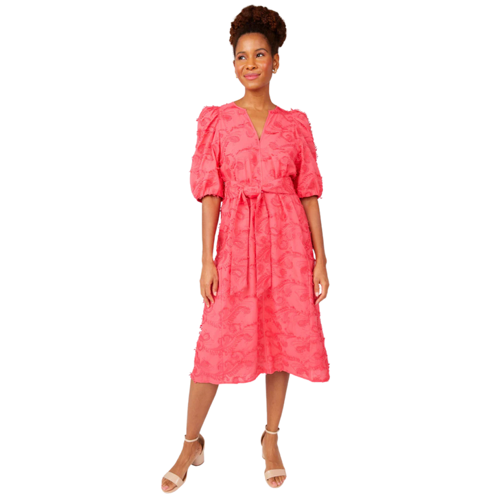 Abbey Glass Florence Dress Hot Coral Paisley
