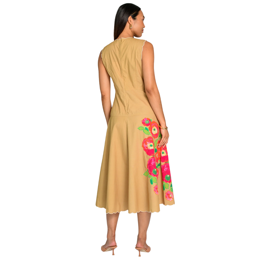 Elizabeth James Claire Dress Poppy Patch Iced Coffee