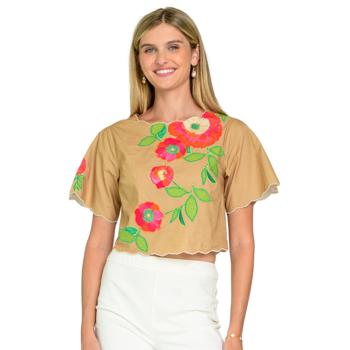 Elizabeth James Paloma Top Poppy Patch Iced Coffee