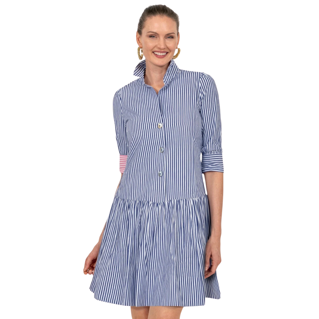 Gretchen Scott So Sweet Dress - Stripe - Periwinkle Medium Gretchen Scott So Sweet Dress - Stripe - Periwinkle Medium
