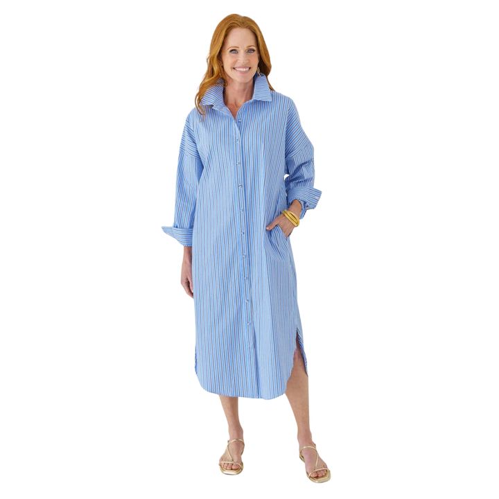 Caryn Lawn Phoebe Dress Blue and Navy